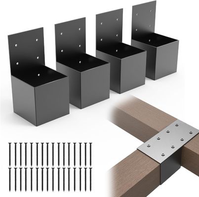 طقم دعامات بيرجولا 2x4، دعامات عوارض علوية للعمود بيرجولا الفعلية 1.6 × 3.6 بوصة، دعامات درابزين السطح